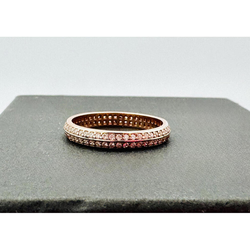 Rose gold plated sterling silver cz eternity ring   sz. 10